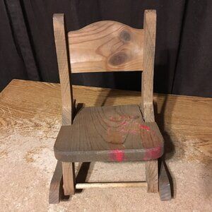 VINTAGE WOODEN ROCKING CHAIR FOR DOLLS FOLDING